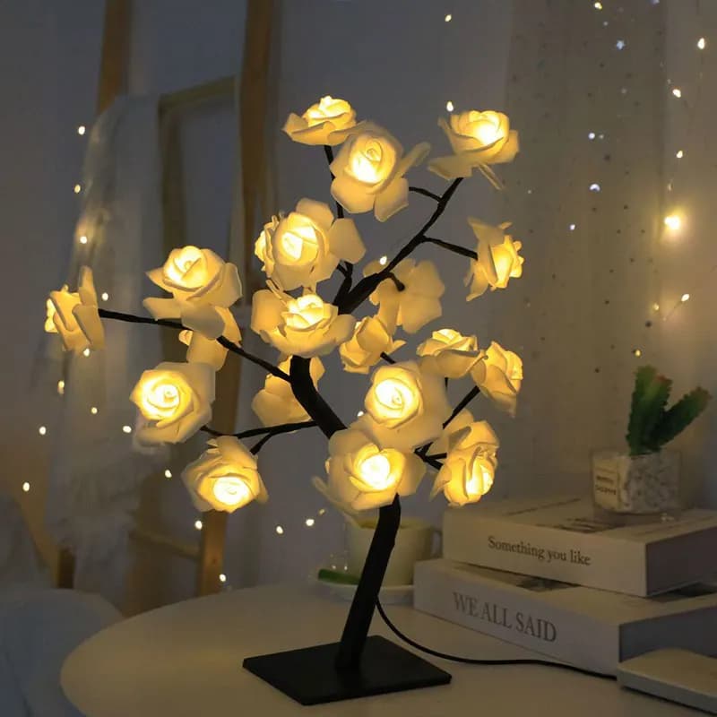 Luci a Forma di Albero di Rose, Luci LED, Perfette per Decorazione di Stanze, Arredamento Casa, Feste e per Creare un'Atmosfera Festiva