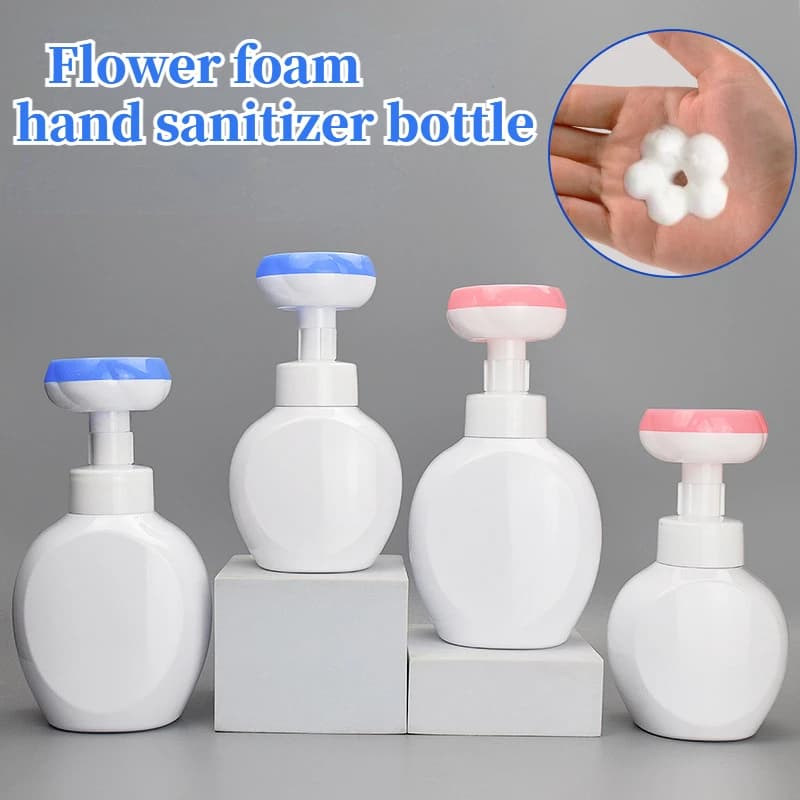Bottiglia di plastica PE con pompa in schiuma a forma di fiore Bottiglia dispenser di sapone per le mani da 250 ml