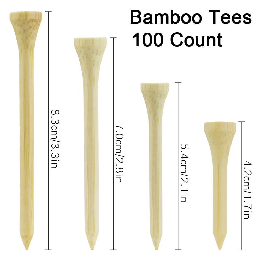 100 Count Golf Tees Bamboo Tee supporto per palline da Golf 4 dimensioni disponibili più forti delle magliette in legno Drop Ship 42mm 54mm 70mm 83mm