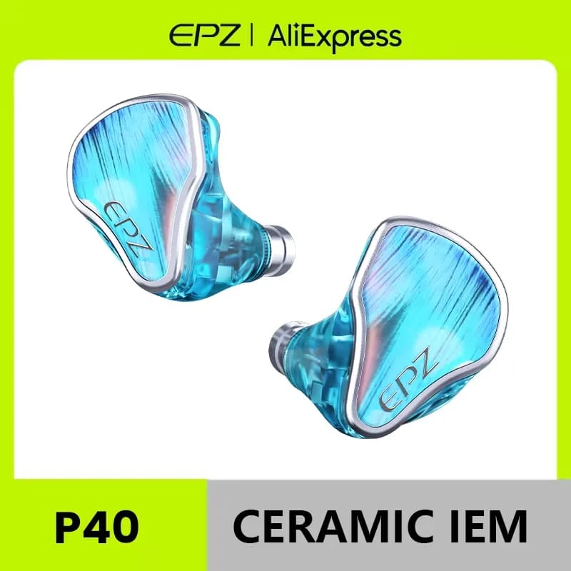 Cuffie In-Ear Hi-Fi EPZ P40 PZT con Driver Ibridi 2DD+1Planari, Cavo Sostituibile in Rame Placcato Argento 3.5/4.4