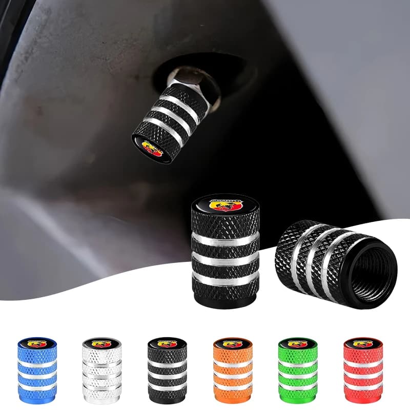 4 Pezzi Nuovi Tappi Valvola Pneumatici Auto, Coperture per Steli, Accessori per Abbas Abarth Punto 124/125/500 Stilo Ducato