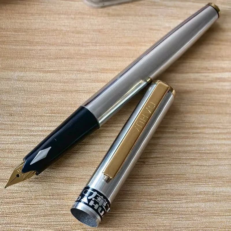 Penna Stilografica DANDON Immortal Dry Collection, Modello Speciale Arrow Mark Vintage, Penna Iridium con Assorbimento d'Inchiostro, Pennino Iridium F 0.5