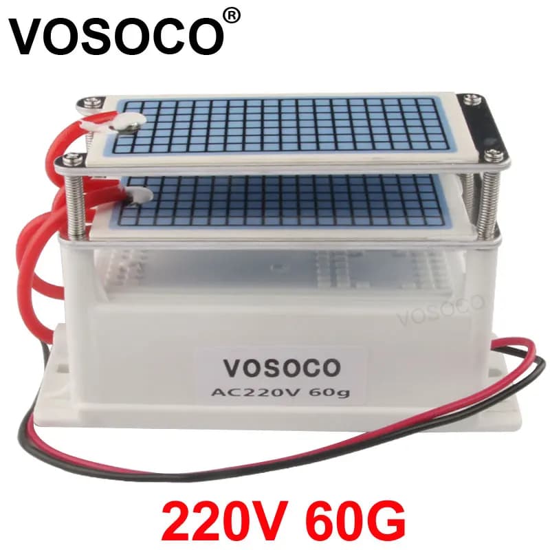 VOSOCO Generatore di Ozono 60 g/h Ozonizzatore Portatile Depuratore di Acqua Filtro Aria Sterilizzatore Trattamento Lunga Durata Rimozione della Formaldeide