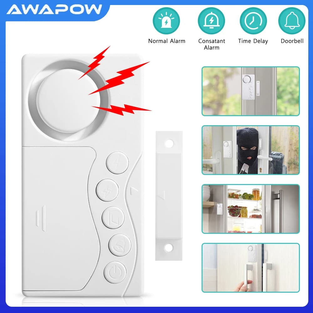 Awapow allarme frigorifero Wireless ritardo porta e finestra allarme a induzione sistema antifurto di sicurezza sensori magnetici per la casa intelligente
