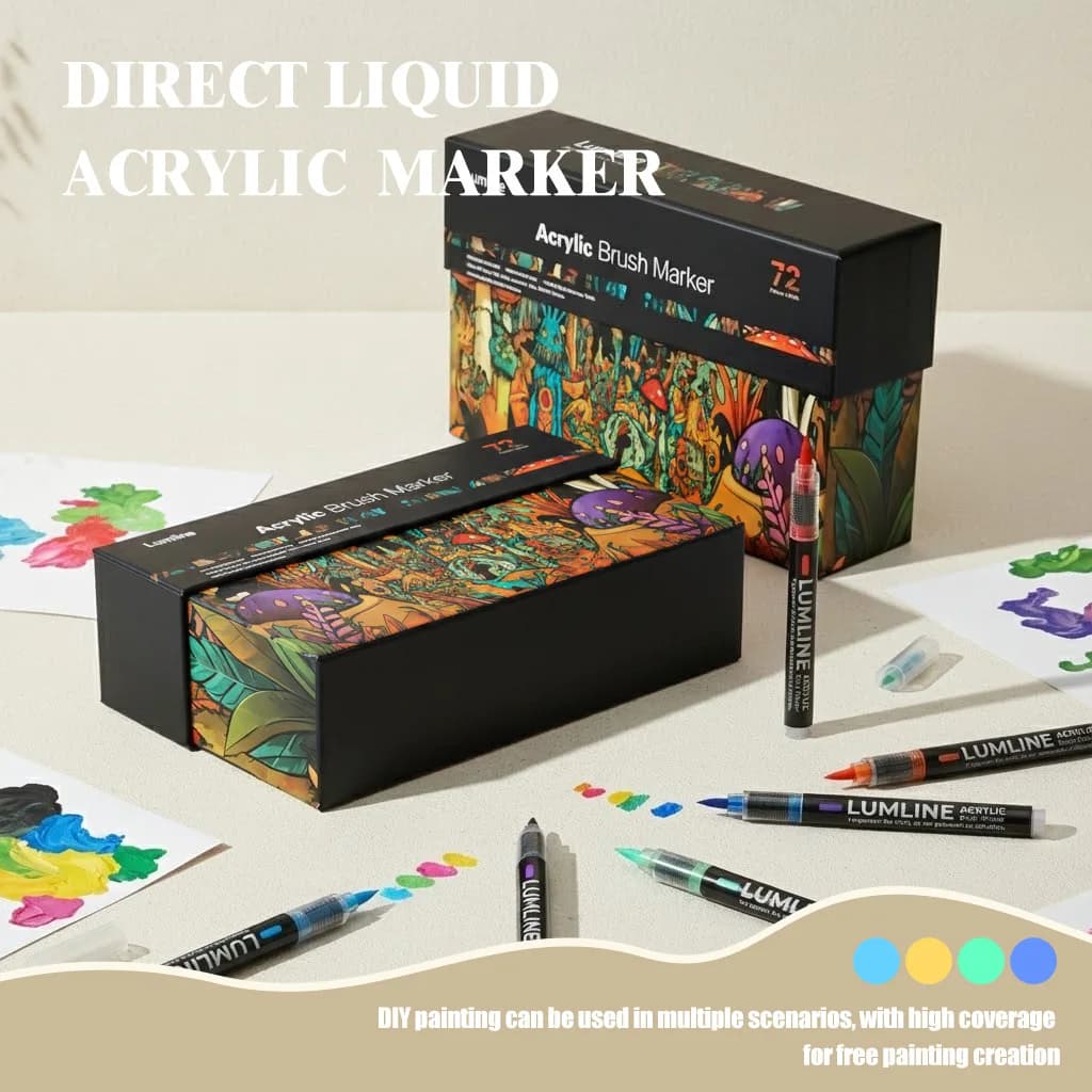 72 Colors Acrylic Paint Pen Marker Brush Tip Paint Marker For Rock Painting Wood Canvas Stone Christmas Gift DIY Craft