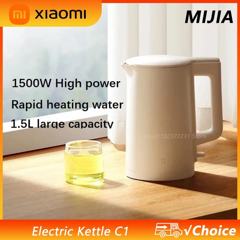 XIAOMI MIJIA Electric kettle C1 Fast hot boiling steel 1500W Water kettle 220V Teapot 1.5L Intelligent electric kettles for the house