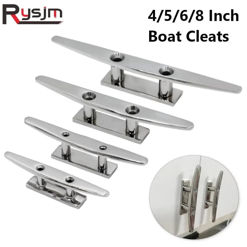 4 "5" 6 "8" bitte basse piatte in acciaio inox 316 2 fori Hardware tacchetti per barche per Marine boat Deck Rope Tie accessori per yacht