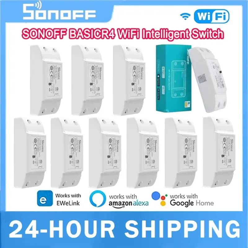 1-5PCS SONOFF BASICR4 WiFi Interruttore Intelligente Temporizzazione Vocale A Distanza Supporto di Controllo Remoto Assistente Domestico Alexa Alice Ewelink App
