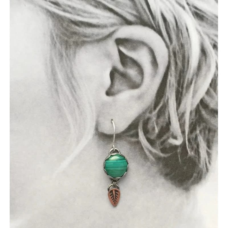 Orecchini pendenti con pietre preziose sintetiche geometriche retrò con design a motivo anguria verde Gioielli da donna alla moda