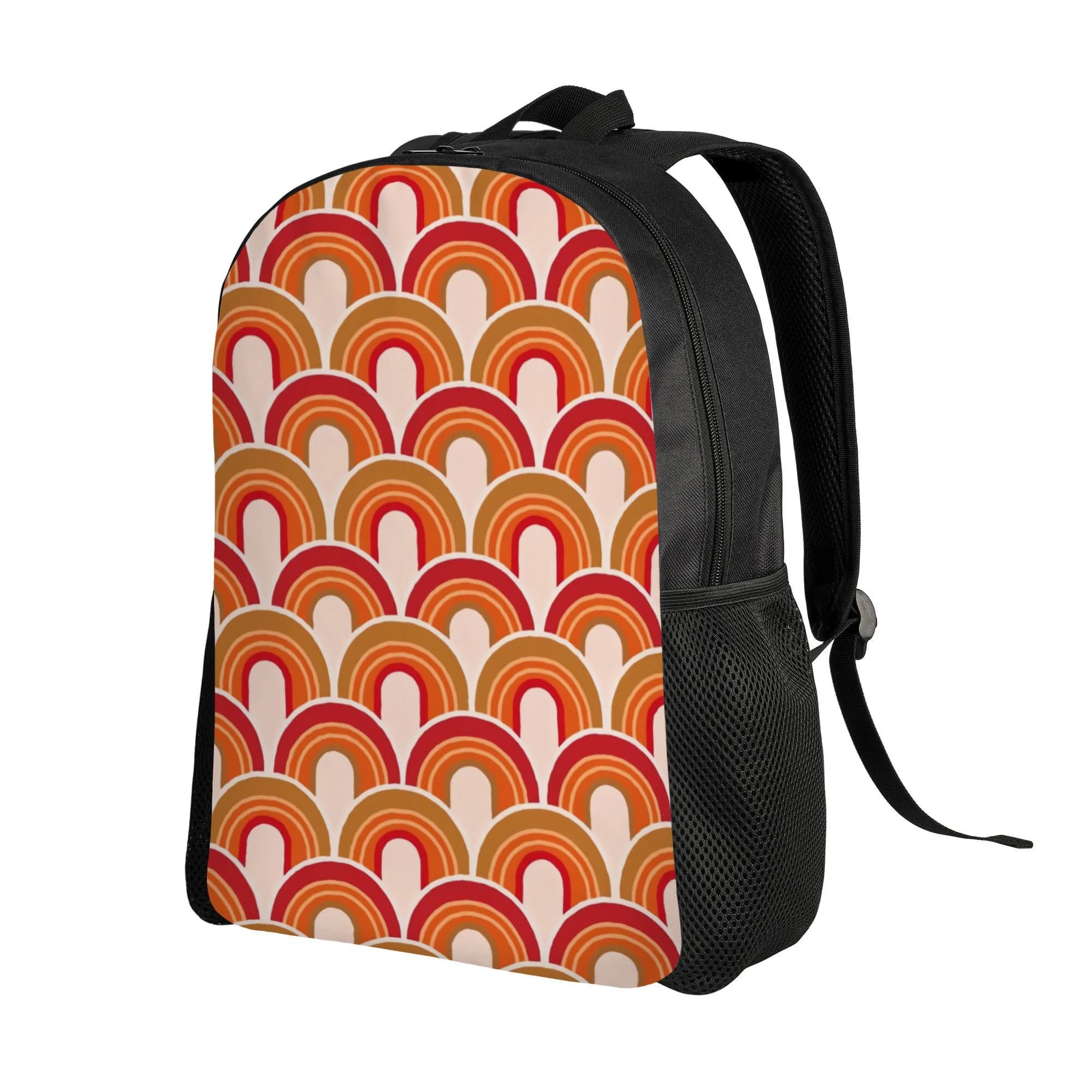 Backpack casual retro style '70s, design with single main compartment, portable bag suitable for school