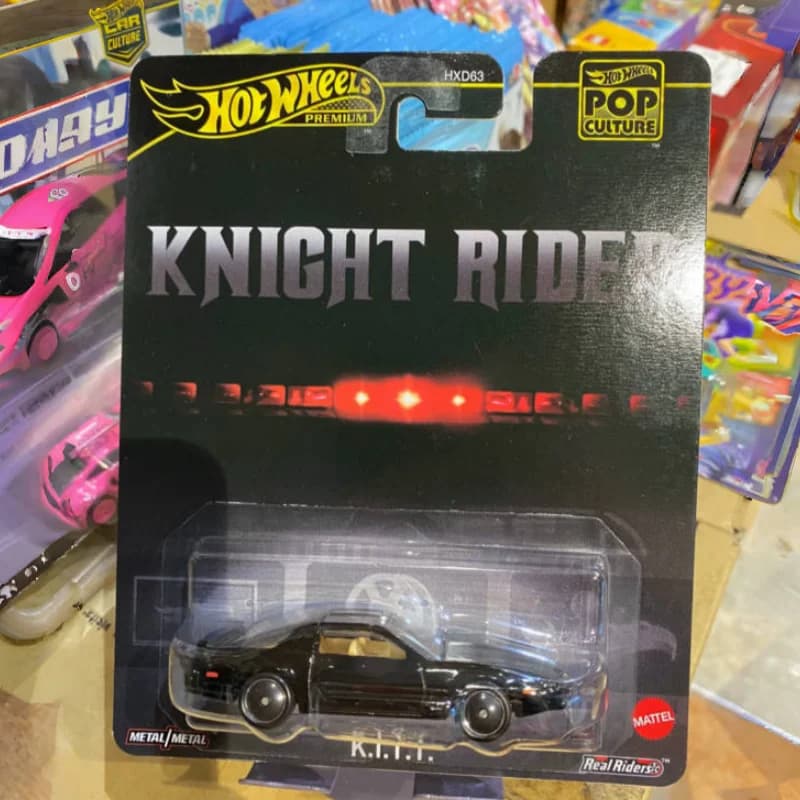 Hot Wheels Knight Rider KITT Nero 1/64 Bilancia Pressofuso Modello di Auto Giocattolo Cultura Pop Da Collezione Retro Intrattenimento