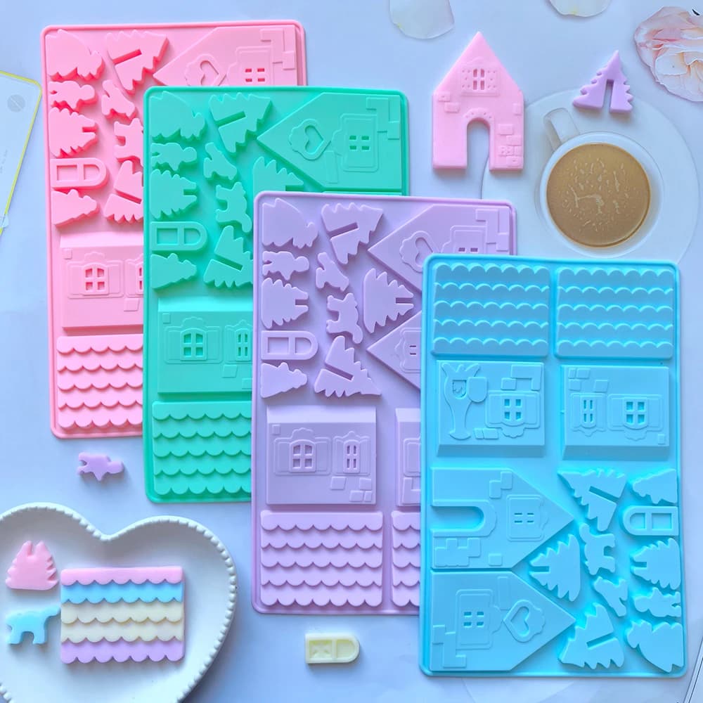 1pc Casa Di Natale Stampo In Silicone Per Cioccolato 3D Caramelle, Budino, Biscotto, Griglia Di Ghiaccio Che Fanno Stampo, Decorazione Torta Di Natale Cottura
