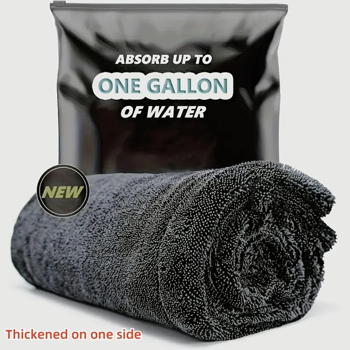 Car Microfiber Cloth Rafford Dark Grey, Super Absorbent Car Wash Cloth, High Efficiency Cleaning Cloth