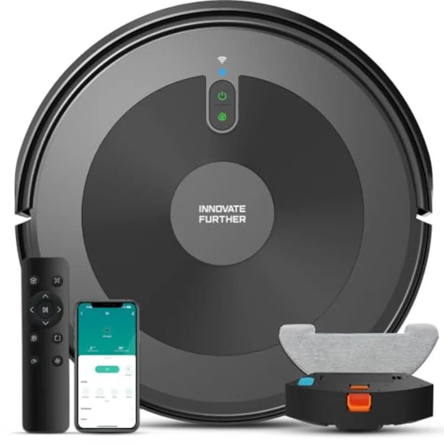 Robot Vacuum and Mop:5000Pa 3-in-1 Robotic Vacuum with Intelligent Navigation, Alexa APP Control, Schedule Cleaning, Robotic Va