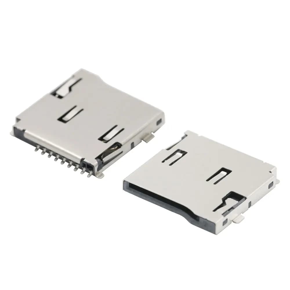 10PCS SMD Auto Elastico Porta carte TF Lettore Porta carte Push Tipo 9pin Doppia pressione Saldatura esterna Slot per scheda TF