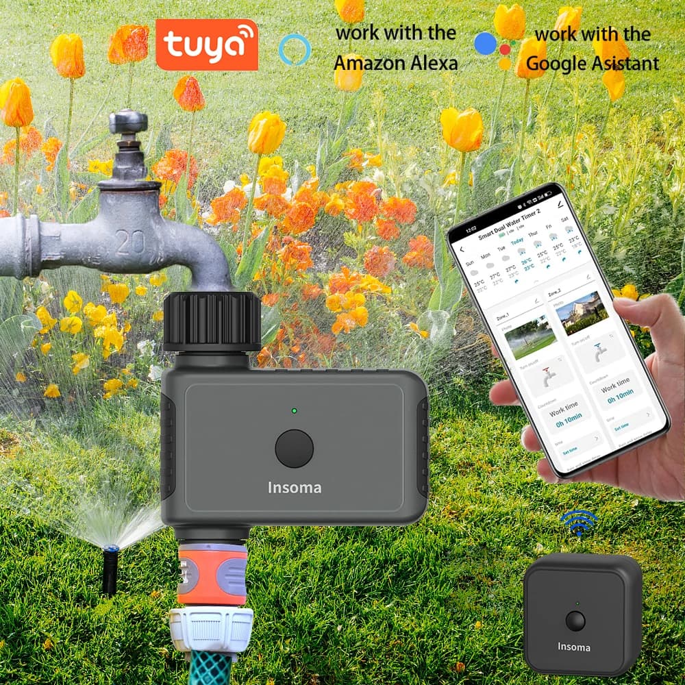 Insoma Wifi Automatic spray timer Remote timer for garden water Intelligent irrigation system for irrigation Pipe control unit Support Alexa