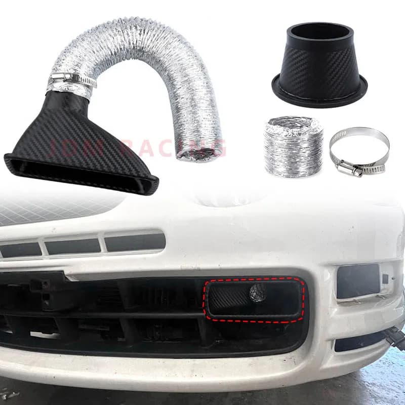 2 design universale ABS auto paraurti anteriore aspirazione aria Turbo kit tubo di aspirazione aria kit ingresso turbina tubo imbuto aria