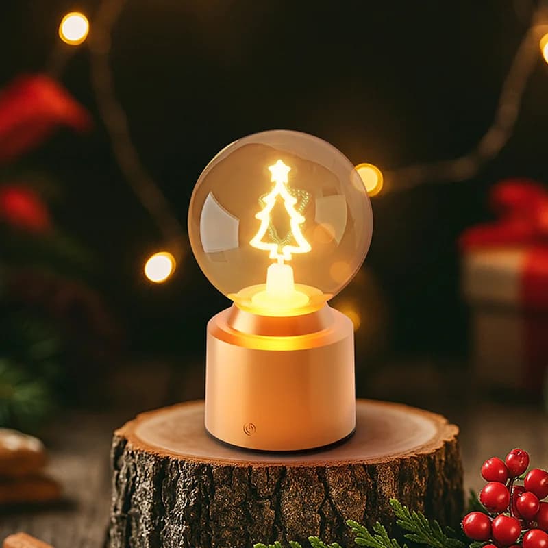 Lampada da scrivania touch personalizzabile con luce della vigilia di Natale 3D, regalo di compleanno per matrimonio, ricarica, decorazione portatile per la camera da letto