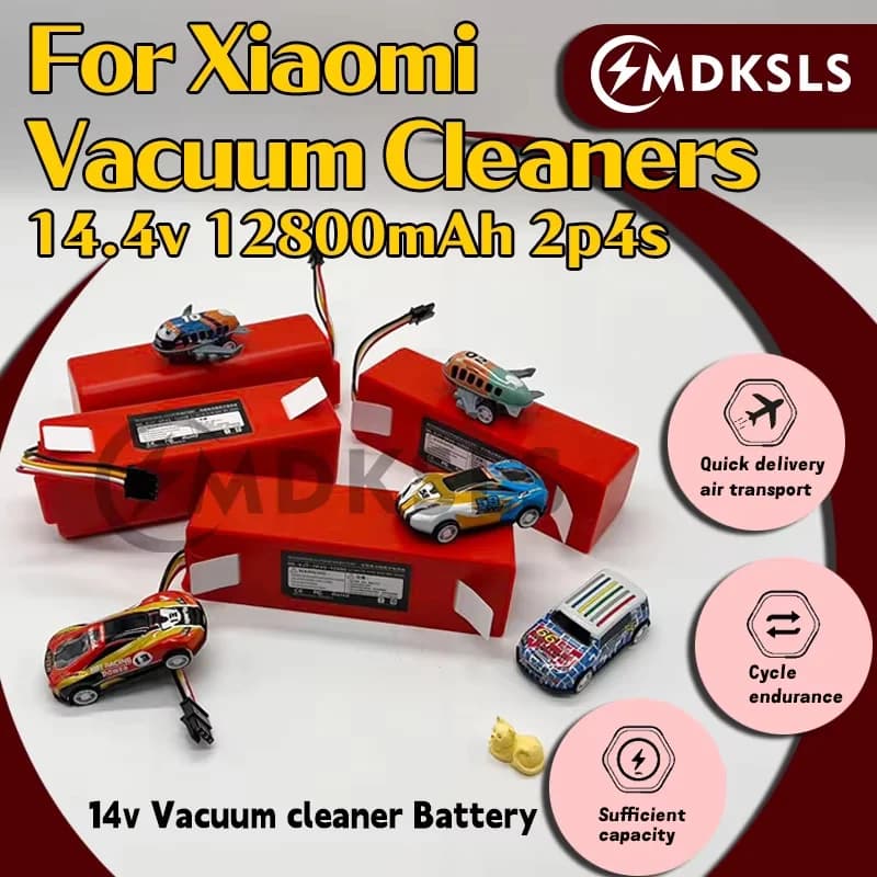 New2026 14.4V 2800mah-12800mAh Replacement Battery MDKSLS for Xiaomi Roborock S55 S60 S65 S50 S51 S5 MAX S6 Robot Vacuum Cleaner