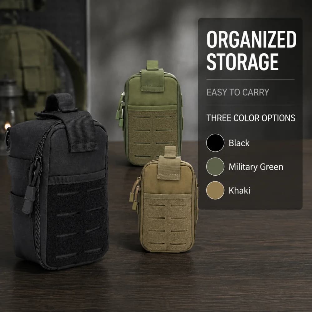 Tactical MOLLE EDC Pouch Utility EMT Organizer Bag Phone Holder Outdoor Hunting Hiking Camping Travel First Aid Waist Pack Bags