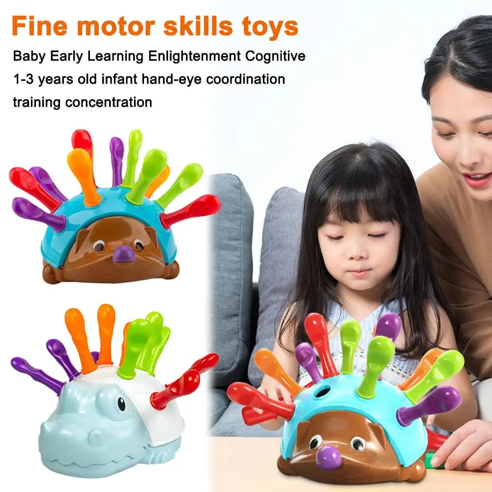 Giocattolo educativo per bambini, puzzle sensoriale a forma di riccio, giocattoli Montessori per la motricità fine, giocattoli sensoriali da viaggio per neonati e bambini in età prescolare