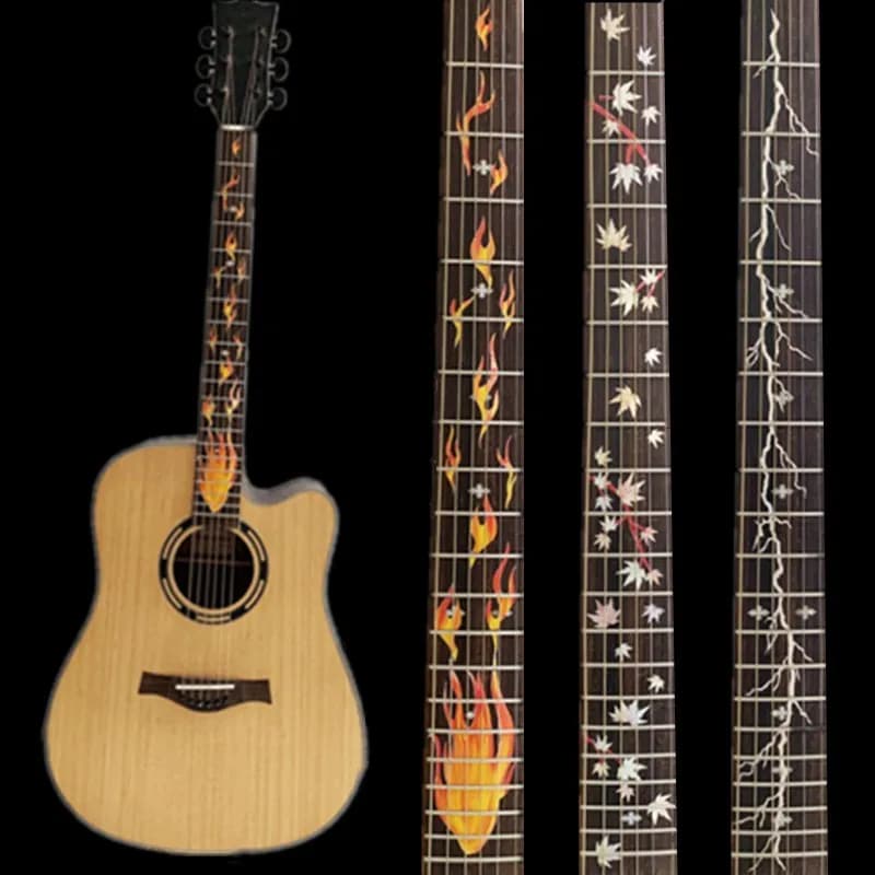 1Pc Croce Intarsio Decalcomanie Adesivo Tastiera per Chitarra Elettrica Acustica Basso Adesivo Ultra Sottile Ukulele Guitarra Accessori