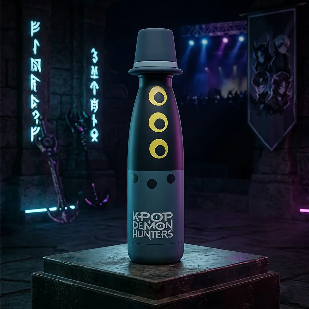 1PC Kpop Demon Hunters Bottiglie d'acqua in acciaio inossidabile con licenza ufficiale, thermos di grande capacità, a prova di perdite, ottimo regalo