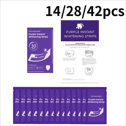 Instant tooth whitening strips, 14 pairs – Color correction technology, instant whitening, delicate and safe for enamel
