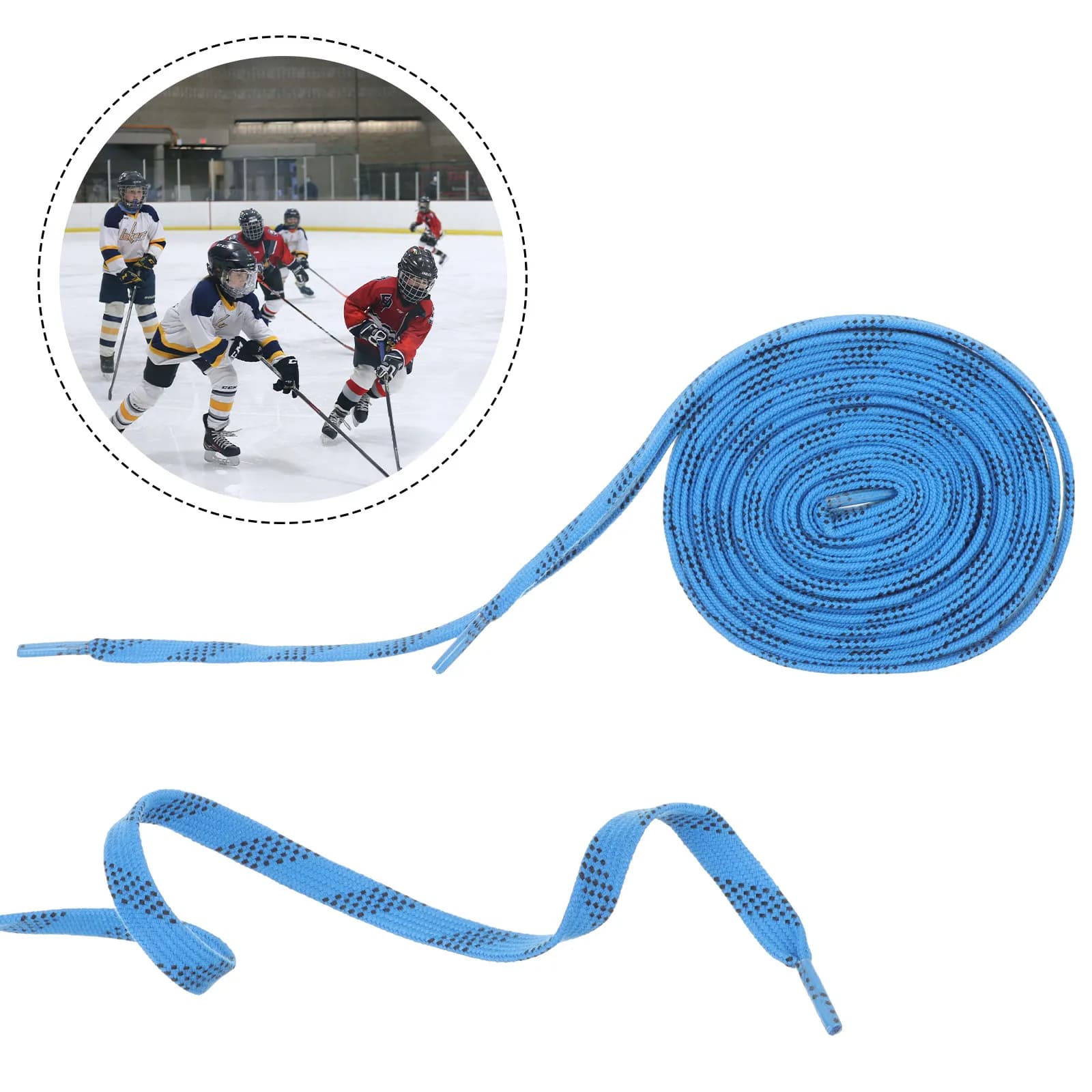 1 Paio di Lacci Resistenti all'Usura per Pattini da Hockey, Lacci Piatti Premium in Poliestere per Pattini da Ghiaccio, Pattini a Rotelle e Scarpe Sportive