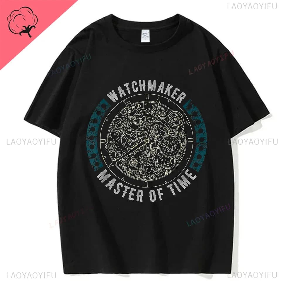 70's 80's Collector vintage watches Watches T-shirt with graphic print Watches Streetwear men's t-shirt in casual cotton