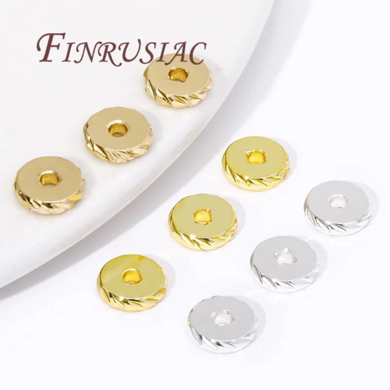 Separatori di perline da 3 mm-8 mm Perline distanziatrici placcate in oro 18 carati per braccialetti Accessori Forniture per la creazione di gioielli fai da te, Perline di metallo
