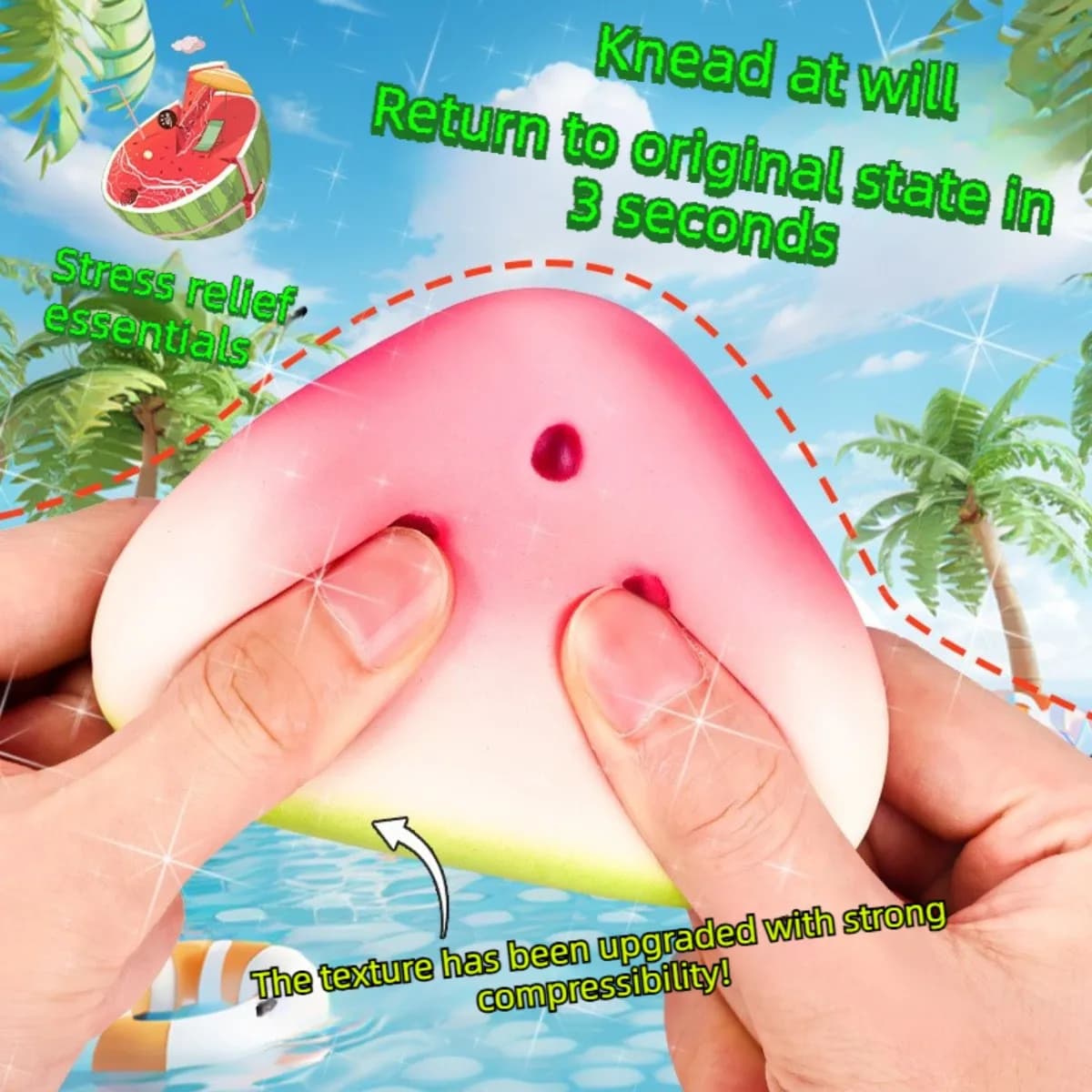 Nuovo Squishy Estivo a Forma di Anguria – Giocattolo Antistress Morbido e Lento a Lasciare Riposare, Decorazione Estetica Carina per Bambini e Adulti