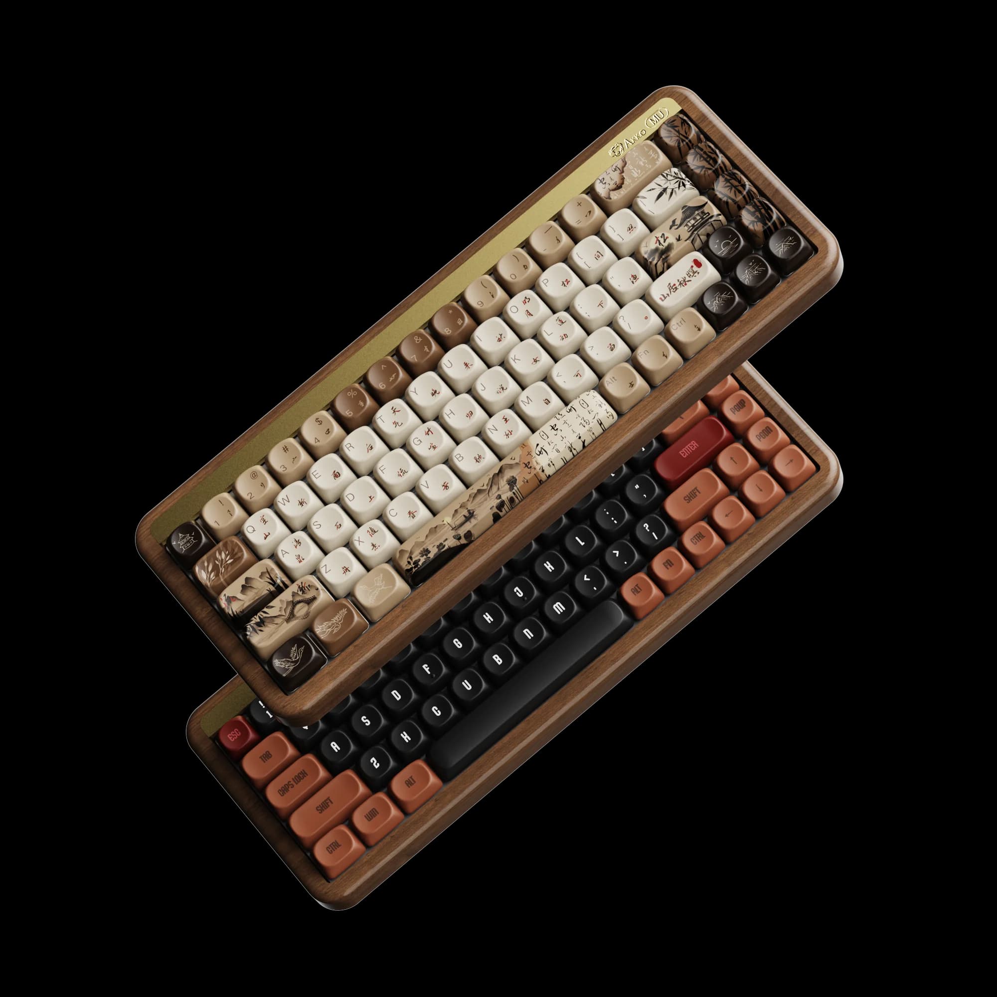 Akko MU01 Tastiera meccanica in legno 75% RGB Hot-swap BT 5.0/2.4G /Type-C per struttura guarnizione tema poesia tipografica giocatore