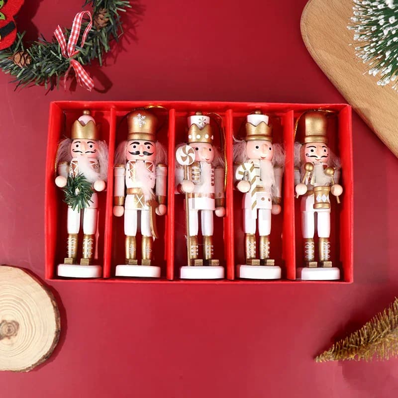 1 Pezzo 12CM Cartone Animato Schiaccianoci Soldato Marionetta Ciondolo Decorazione Natalizia Mini Soldatini Bambola Ornamento da Scrivania Arredamento Casa
