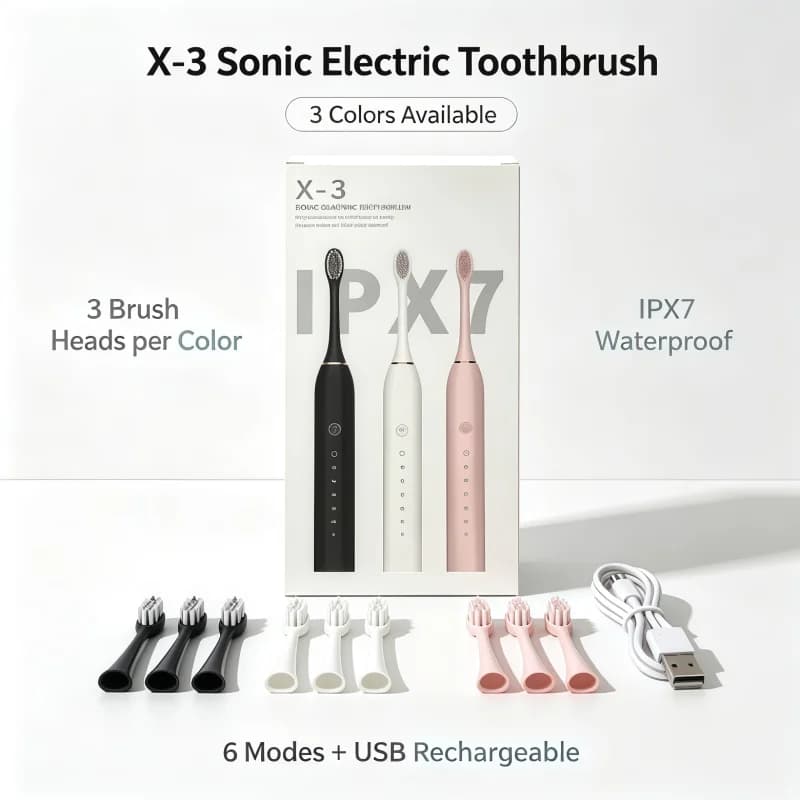 New 6 Clean Modes Sonic Electric Toothbrush USB Rechargeable Tooth Brush For Adult Washable Teeth Whitening and Cleaning Brush