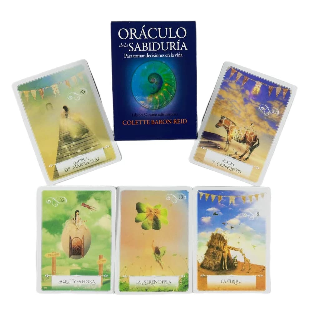 Wisdom of the Oracle Pocket 52 Pcs Divination Cards 10.5*7.5cm Spanish Oracle Deck for Spiritual Growth Fortune Telling