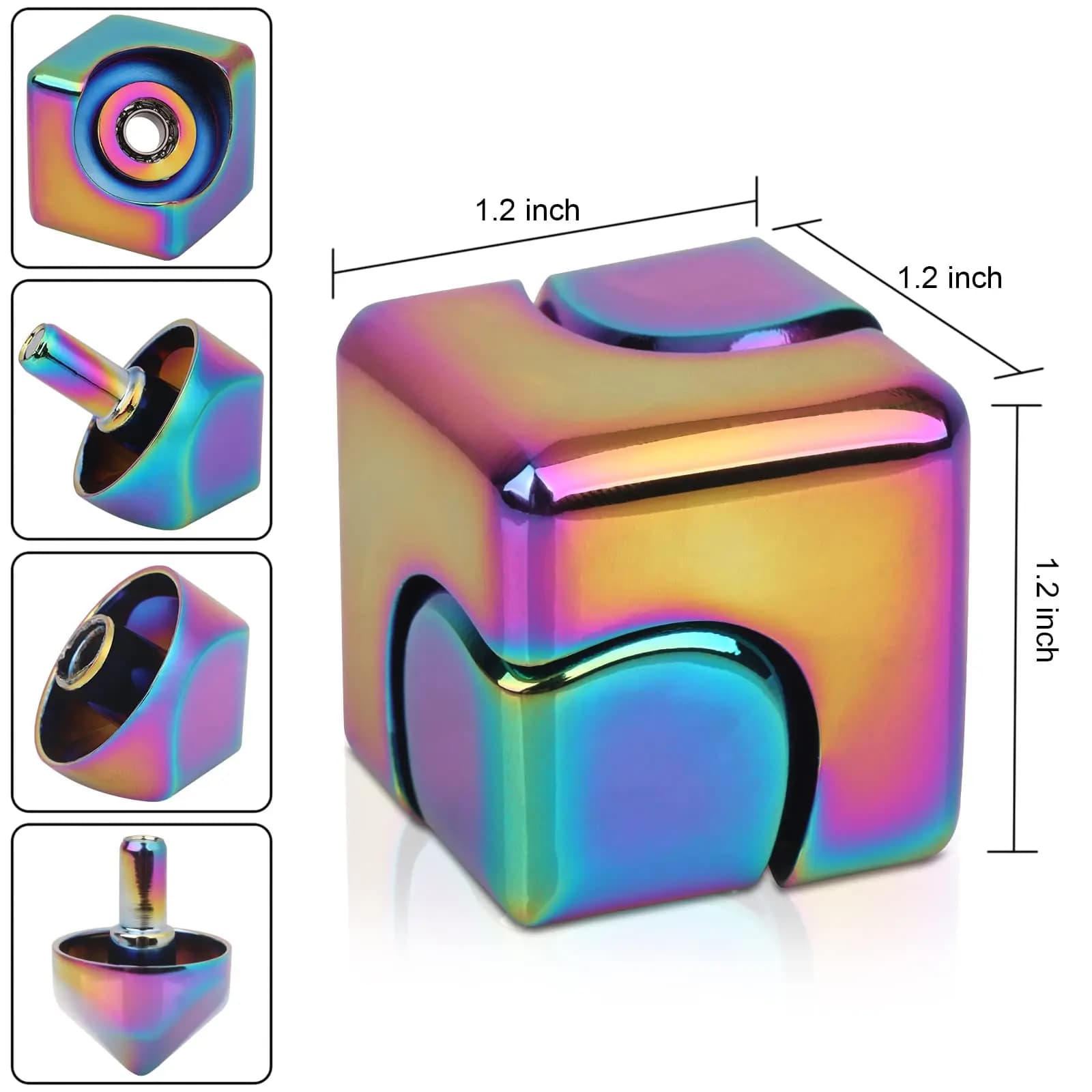 Metal Cube Rotating Fingertip Gyroscope Fidget Anti Stress Toys Adult Office Home Travel Portable Spinner Toys Christmas Gifts