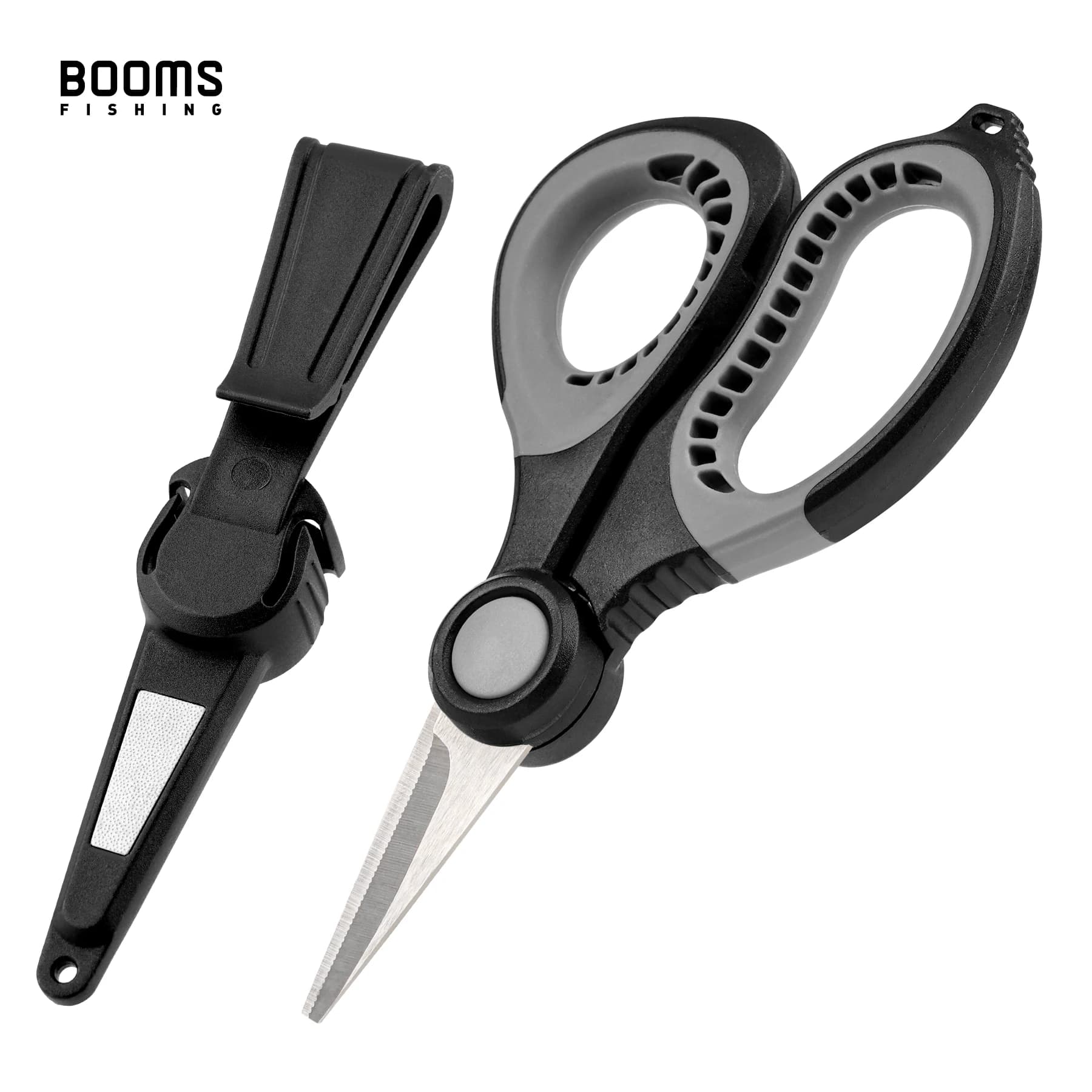 Booms Fishing S06 Forbici a treccia Manico antiscivolo in acciaio inossidabile con guaina Taglierina per filo affilato Strumenti per attrezzi da pesca in mare