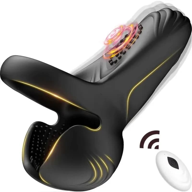 Maschio Testicolo Massaggiatore Vibratore Anello Del Rubinetto Scroto Perineo Stimolatore Giocattoli Del Sesso di Controllo Remoto per Gli Uomini Vibrazione Cockring