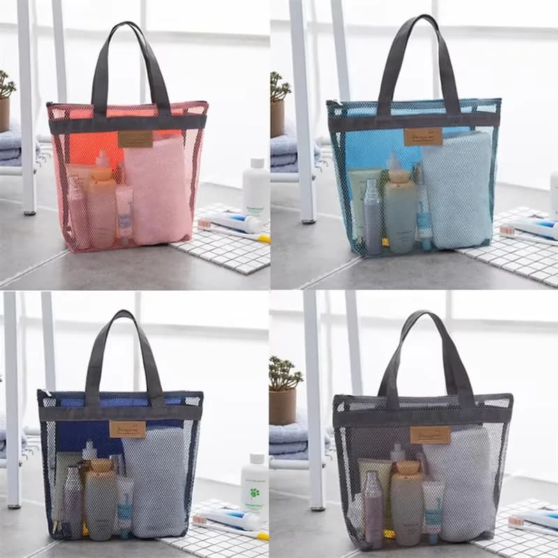 Hot Sale Large Capacity Network Washing Bag Large Capacity Shopping Bag Foldable Shoulder Bag Portable Beach Bags