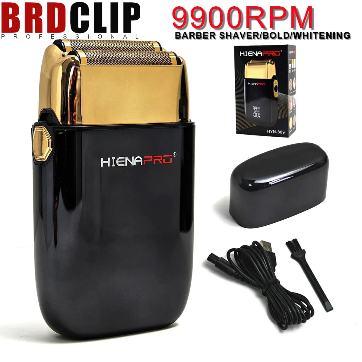 BRDCLIP 809 Professionale Professionale 9900RPM 3 Marce Rasoio Elettrico Doppio Foil Rasoio USB Cordless Macchina per tagliare i capelli