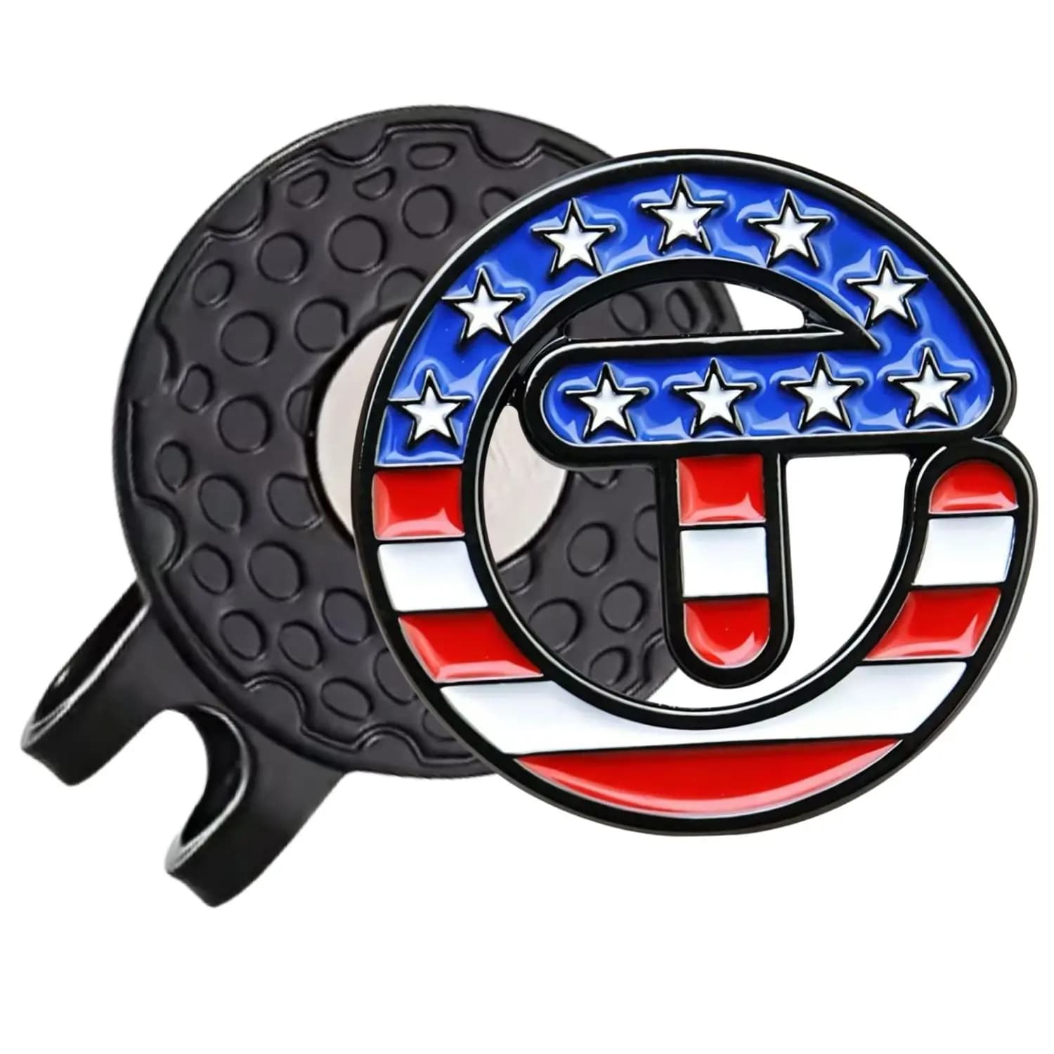 Marcatore per Palline da Golf a Tema USA con Stelle e Strisce, con Clip Magnetica per Cappello, Accessori da Golf, Regalo per Golfisti, Regalo Premium per Uomini