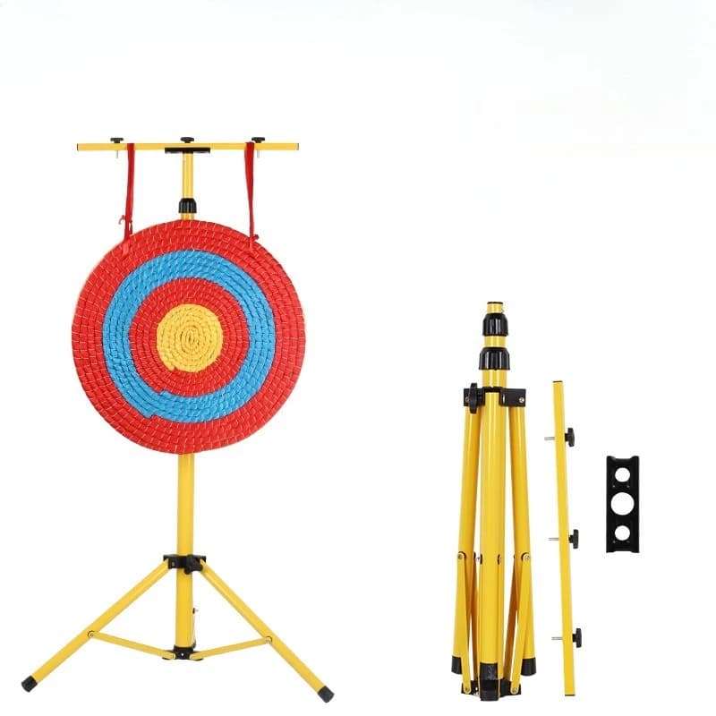Supporto per Bersaglio a Triangolo, Supporto per Bersaglio da Erba, Supporto Pieghevole Portatile, Altezza Regolabile, Attrezzatura per Tiro con l'Arco all'Aperto