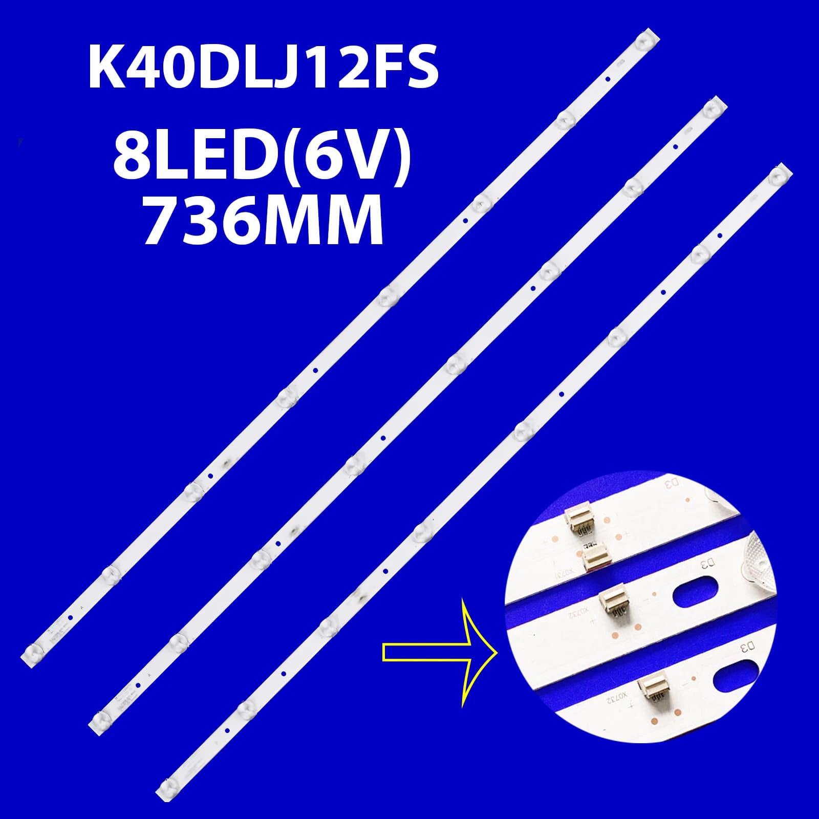 Striscia di retroilluminazione a LED per SYSTEMS K40DLJ12F TD K40DLJ12FS K40DLJ12 FS NORDMENDE ND40S3100 J ND40S3100J