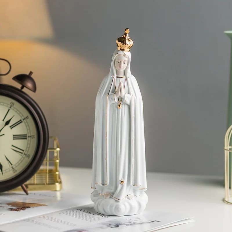 1 pz Rose Fatima Nostra Signora Icona della Maria Chiesa Cattolica Famiglia Statue in Ceramica Regali e Ornamenti