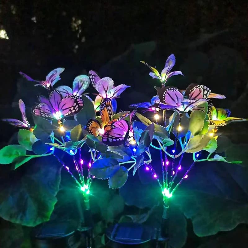 Lampada da giardino a LED Simulazione Farfalla colorata Luce solare per esterni Campeggio Giardino Sunmmer Illuminazione paesaggistica Decorazioni per matrimoni