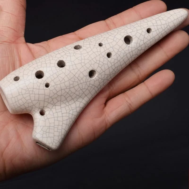 Ocarina in ceramica a 12 fori chiave C per principianti pratica per adulti Ocarina portatile regalo interessante piccolo strumento musicale
