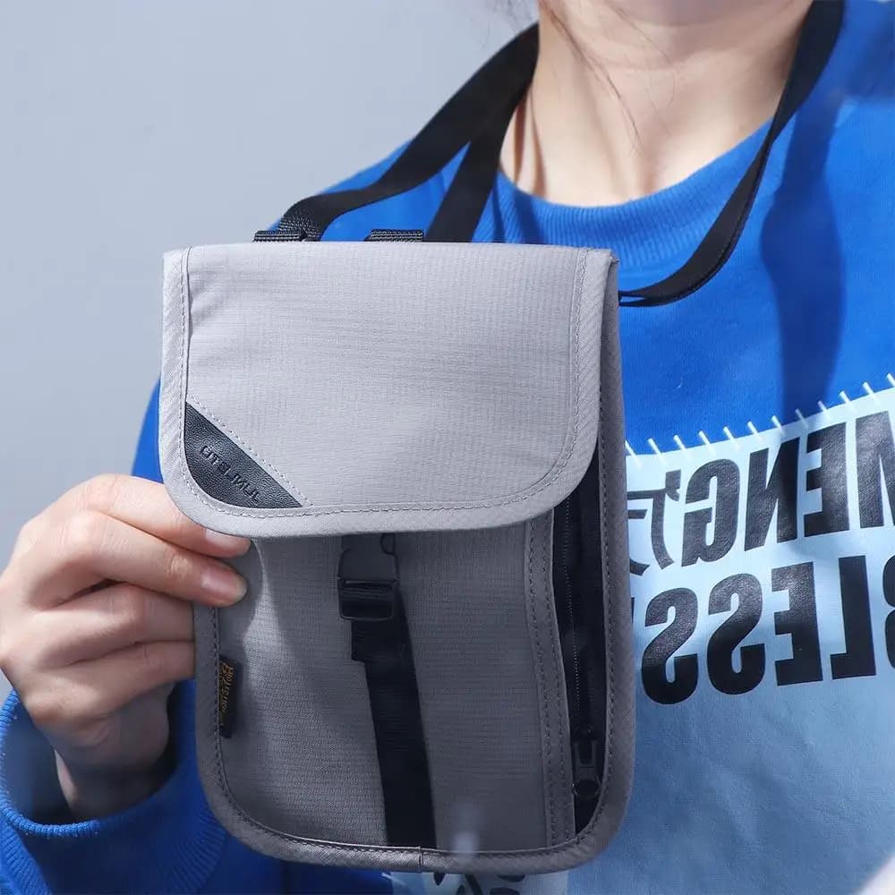 per uomo donna porta carte d'identità da viaggio portamonete borsa portaoggetti borsa da cintura portafoglio antifurto custodia da collo porta passaporto porta carte