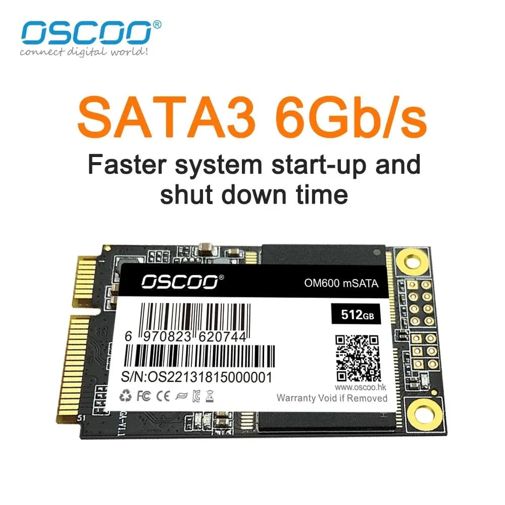 mSATA SSD 128 GB 256 GB 512 GB 1 TB SATA Disco rigido interno a stato solido 6 Gbps 3D NAND SSD per laptop desktop