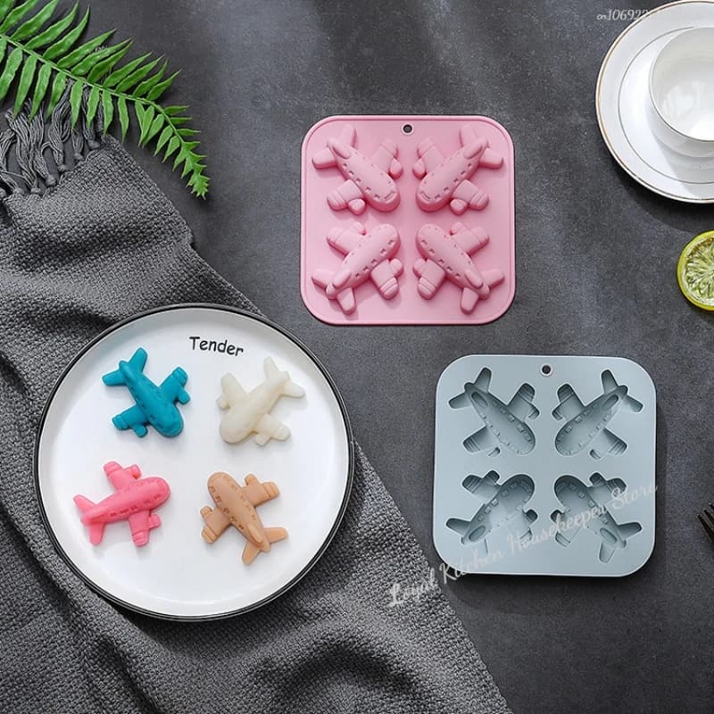 Stampo in silicone per aeroplano per aerei da forno, caramelle al cioccolato, sapone, pastello, vassoio per cubetti di ghiaccio, decorazione per torte, cupcake, topper, strumenti per pasticceria